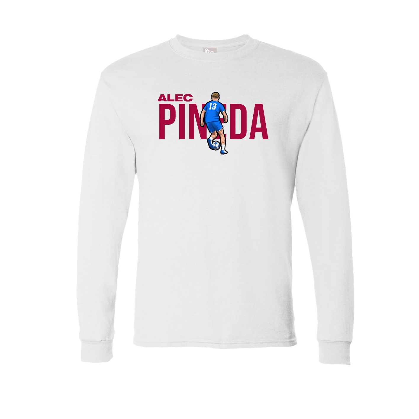 Long Sleeve Tee — Player Name in White