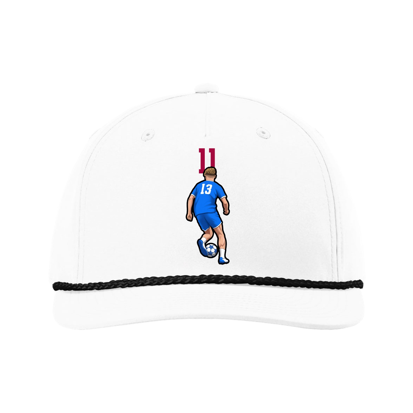 Five-Panel Classic Rope Cap — Number Top in White
