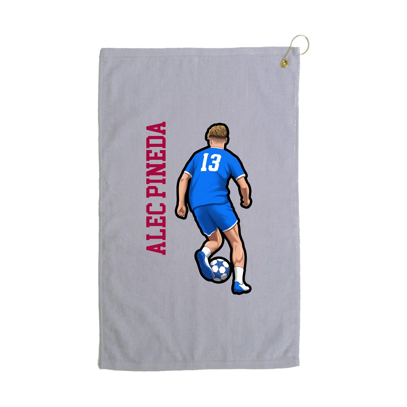 Golf Towel — Name Vertical in Grey