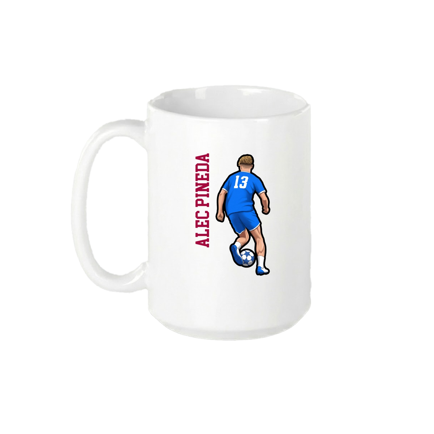 15oz Coffee Mug — Name Vertical in White