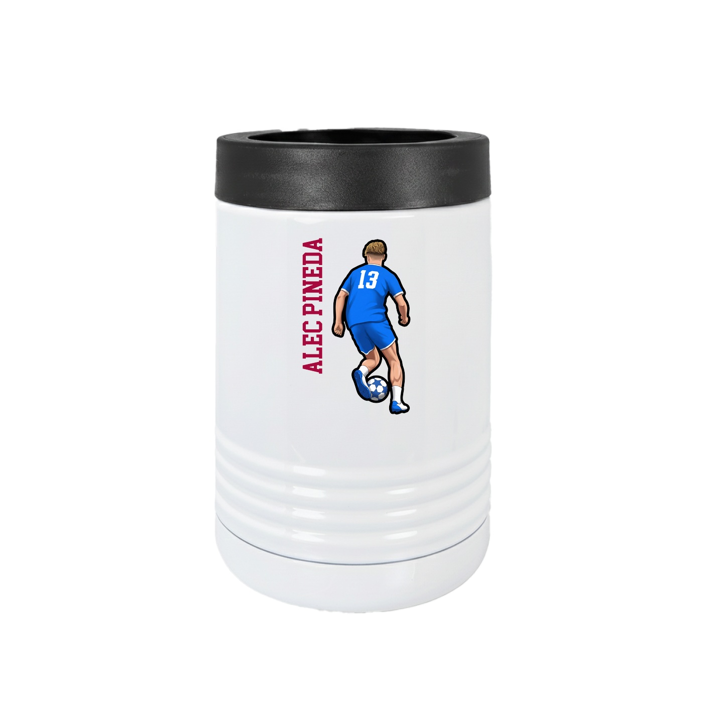Beverage Holder — Name Vertical in White