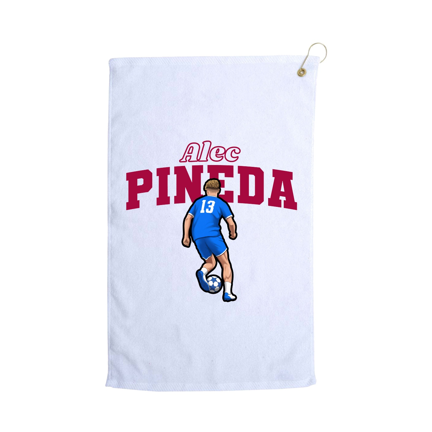 Golf Towel — Name Arch in White