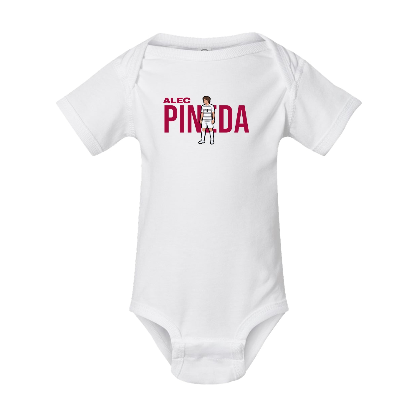 Baby Onesie — Player Name in White