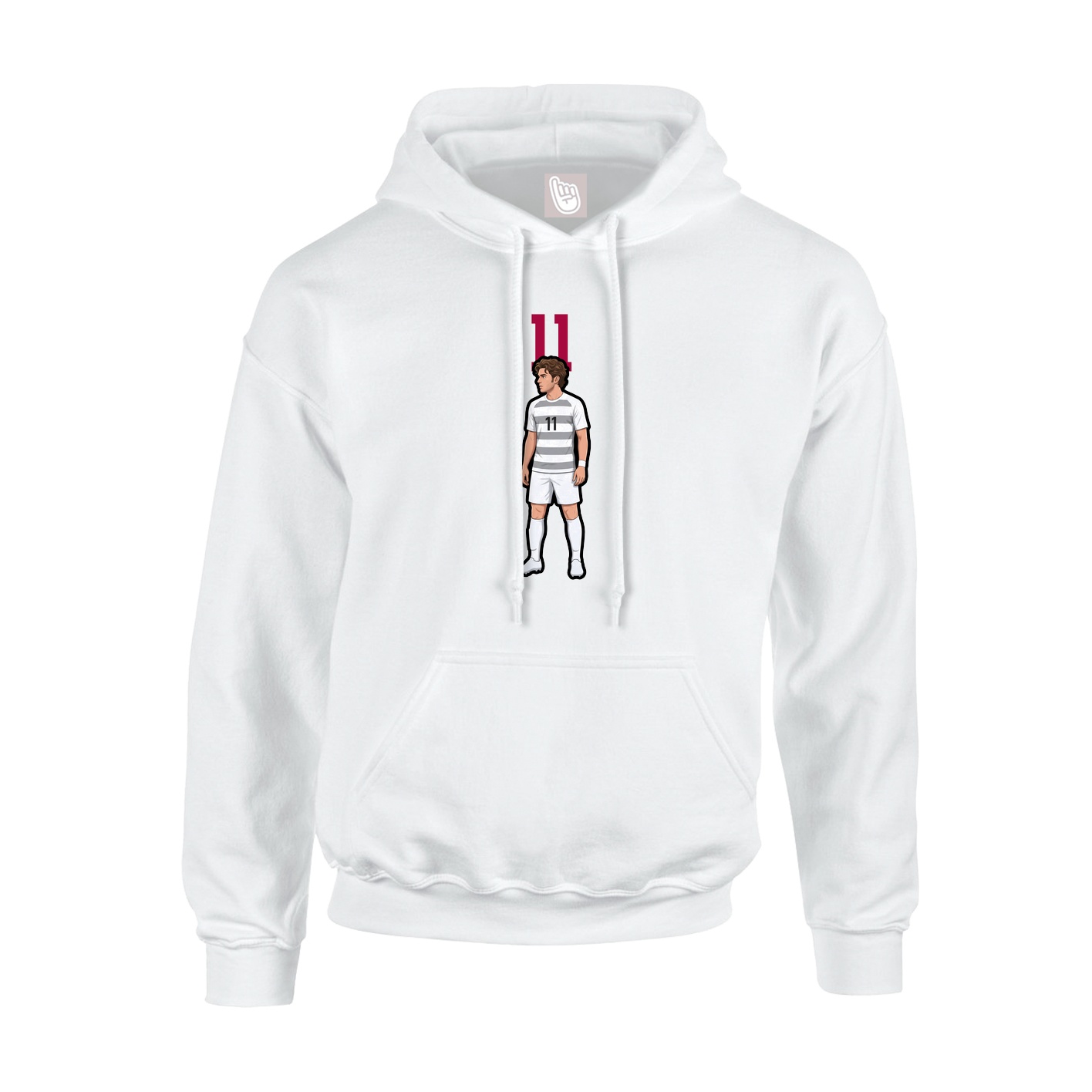 Hoodie — Number Top in White