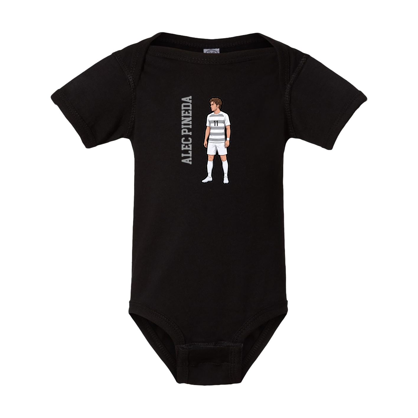 Baby Onesie — Name Vertical in Black