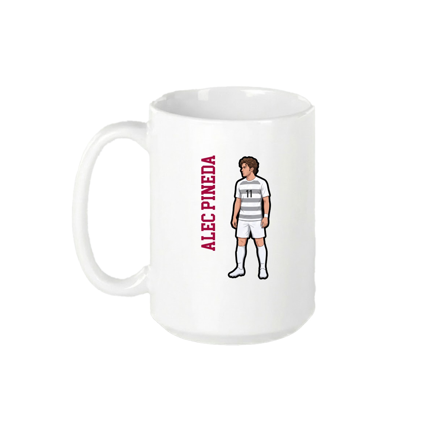 15oz Coffee Mug — Name Vertical in White