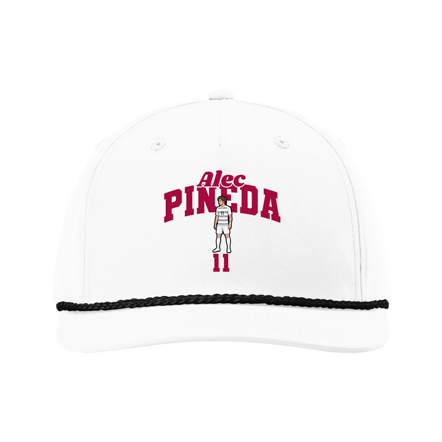 Five-Panel Classic Rope Cap — Signature Arch in White