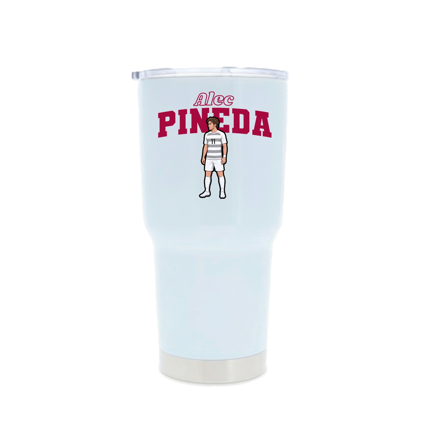 30oz Stainless Steel Tumbler — Name Arch in White
