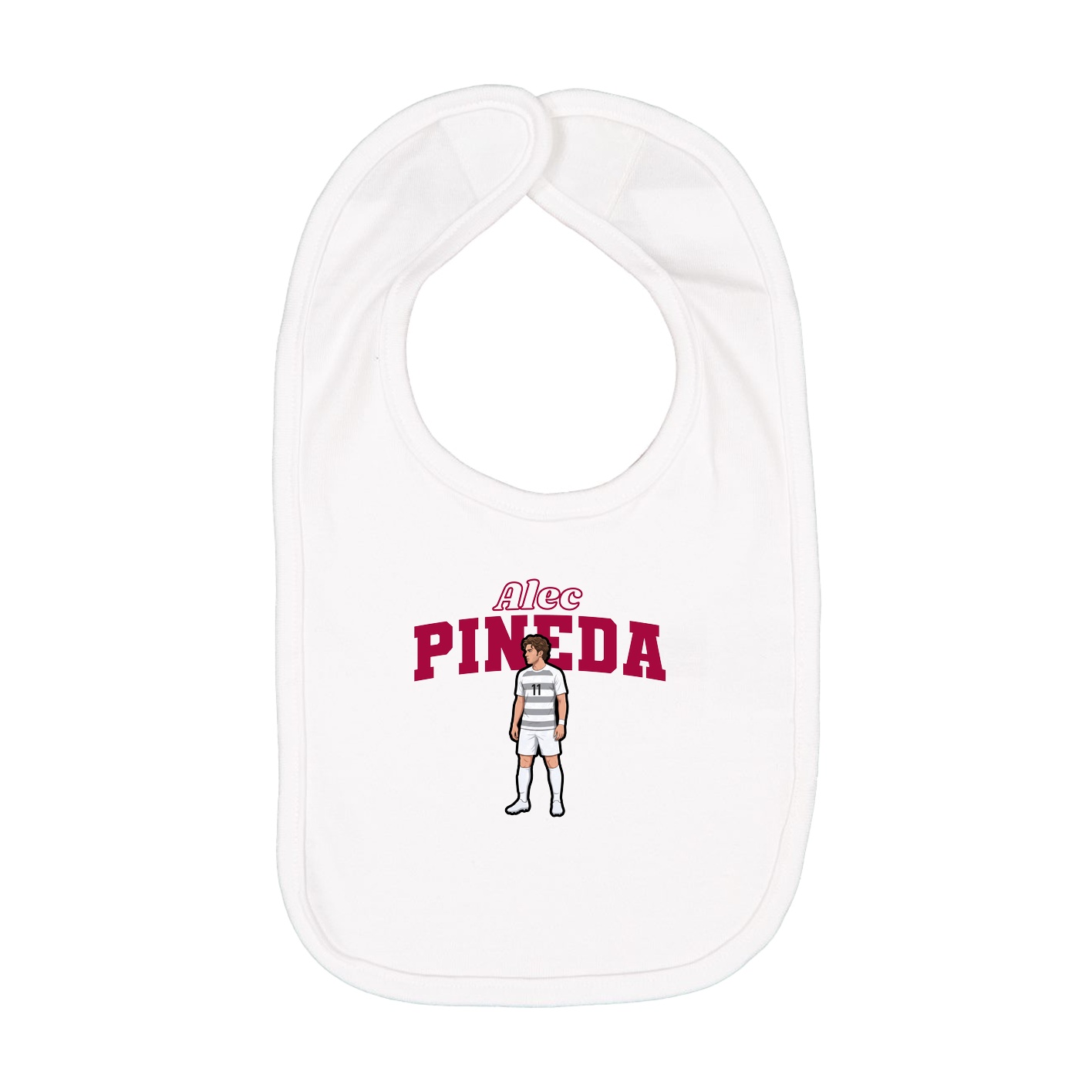 Infant Bib — Name Arch in White