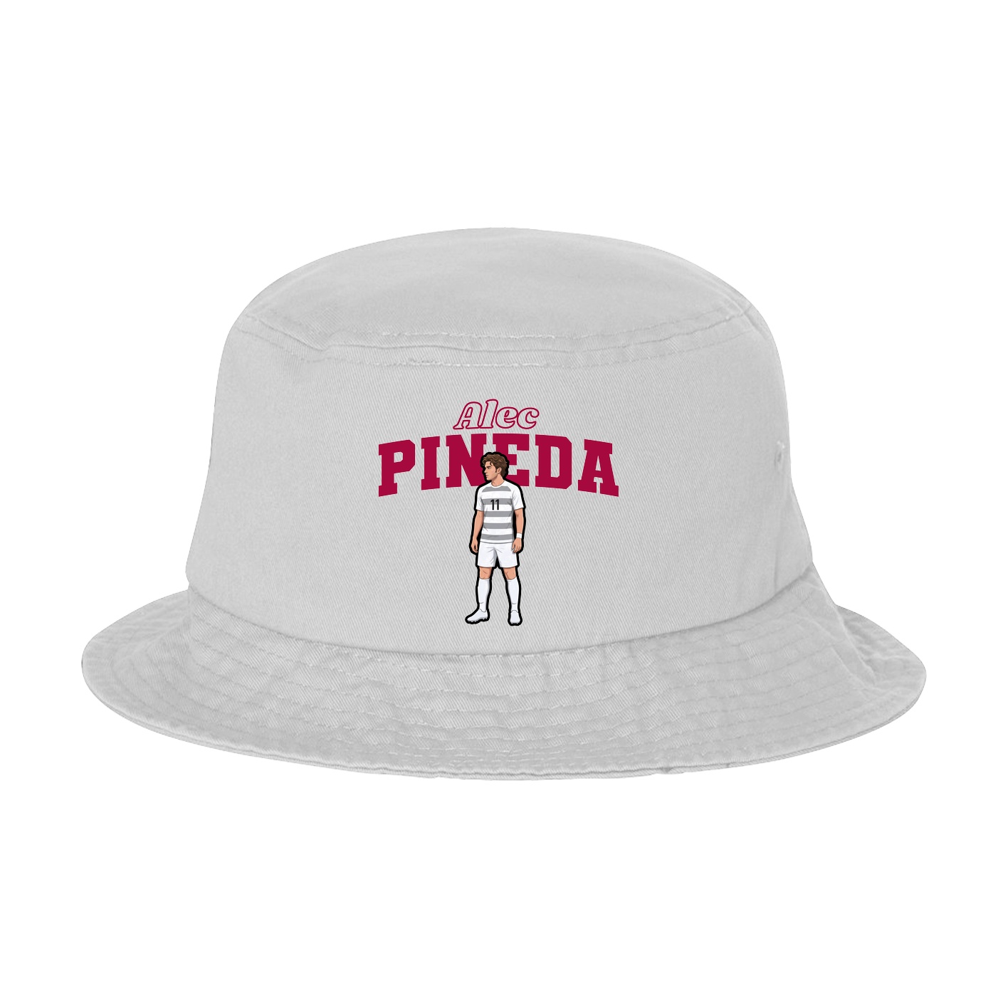 Bucket Cap — Name Arch in White
