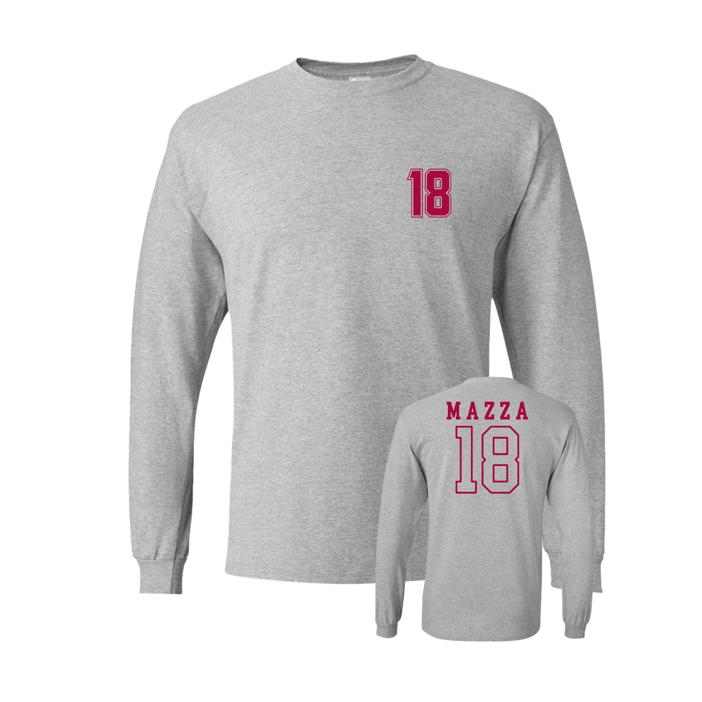 Long Sleeve Tee — Chest Back in Grey