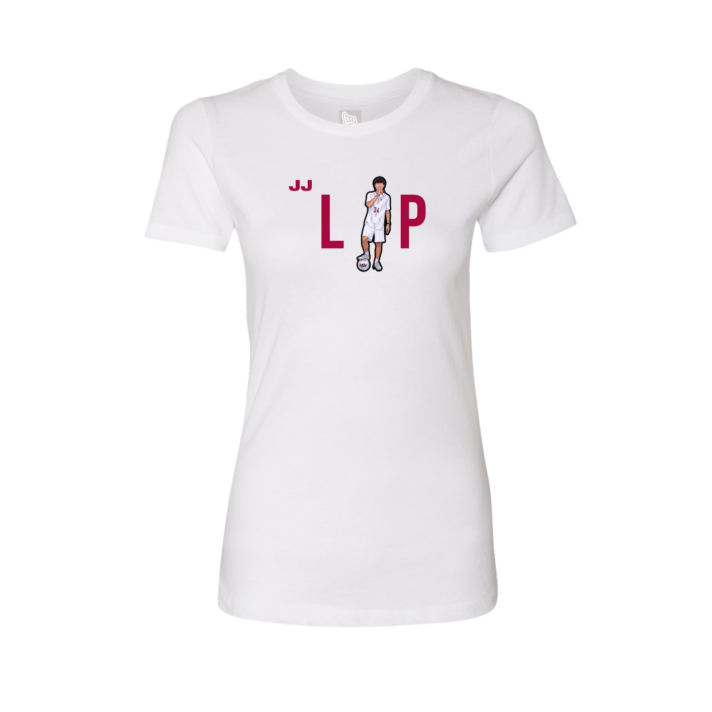 Fitted Women's Tee — Player Name in White