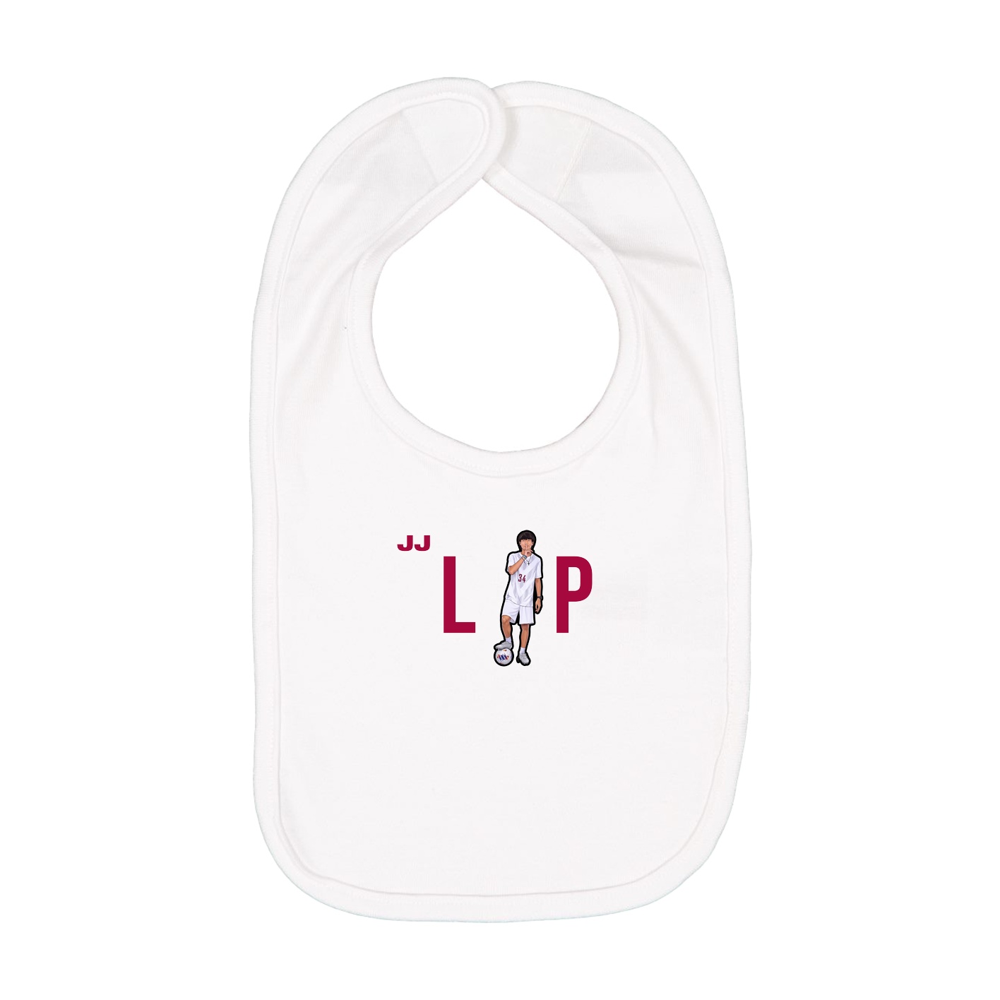 Infant Bib — Player Name in White