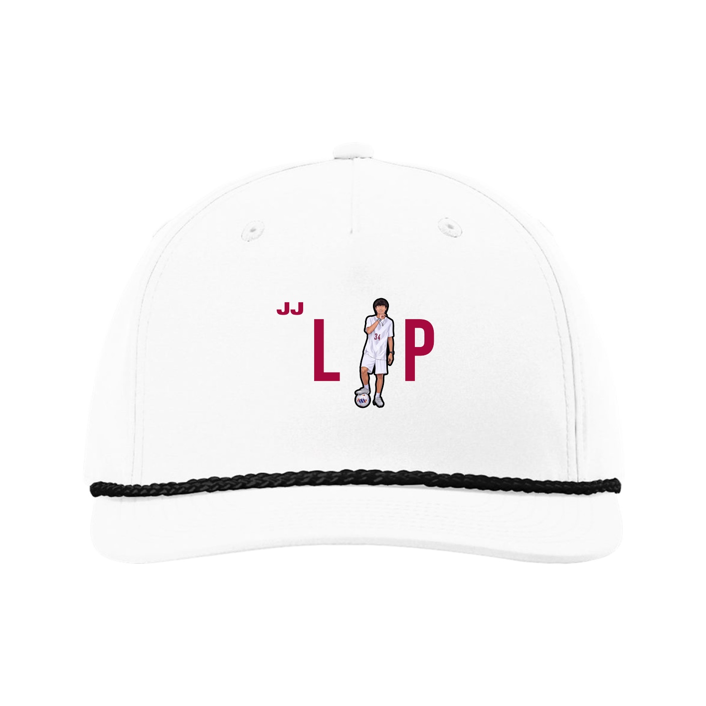 Five-Panel Classic Rope Cap — Player Name in White