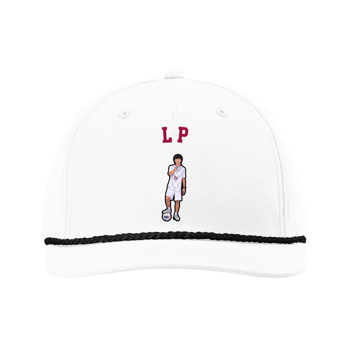 Five-Panel Classic Rope Cap — Shirsey Arch in White