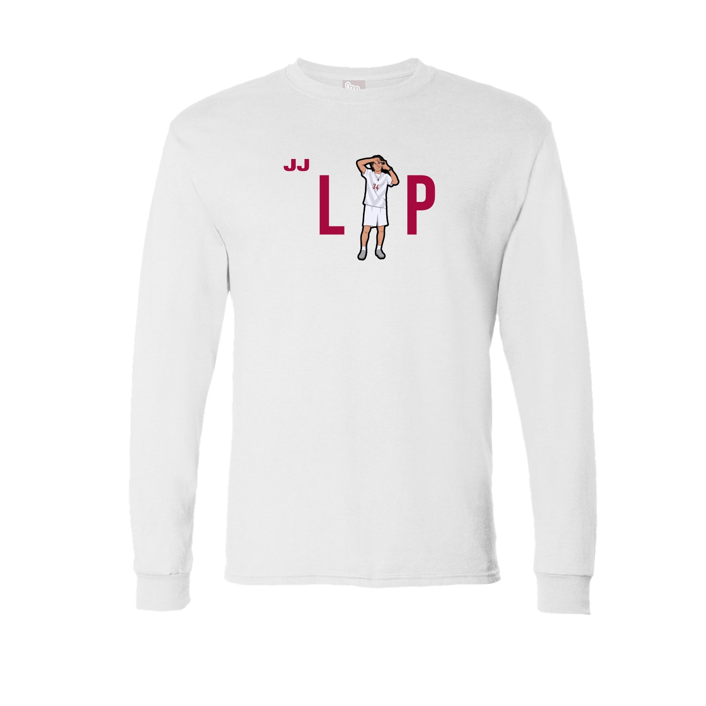 Long Sleeve Tee — Player Name in White