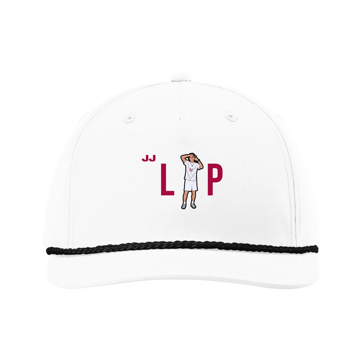 Five-Panel Classic Rope Cap — Player Name in White