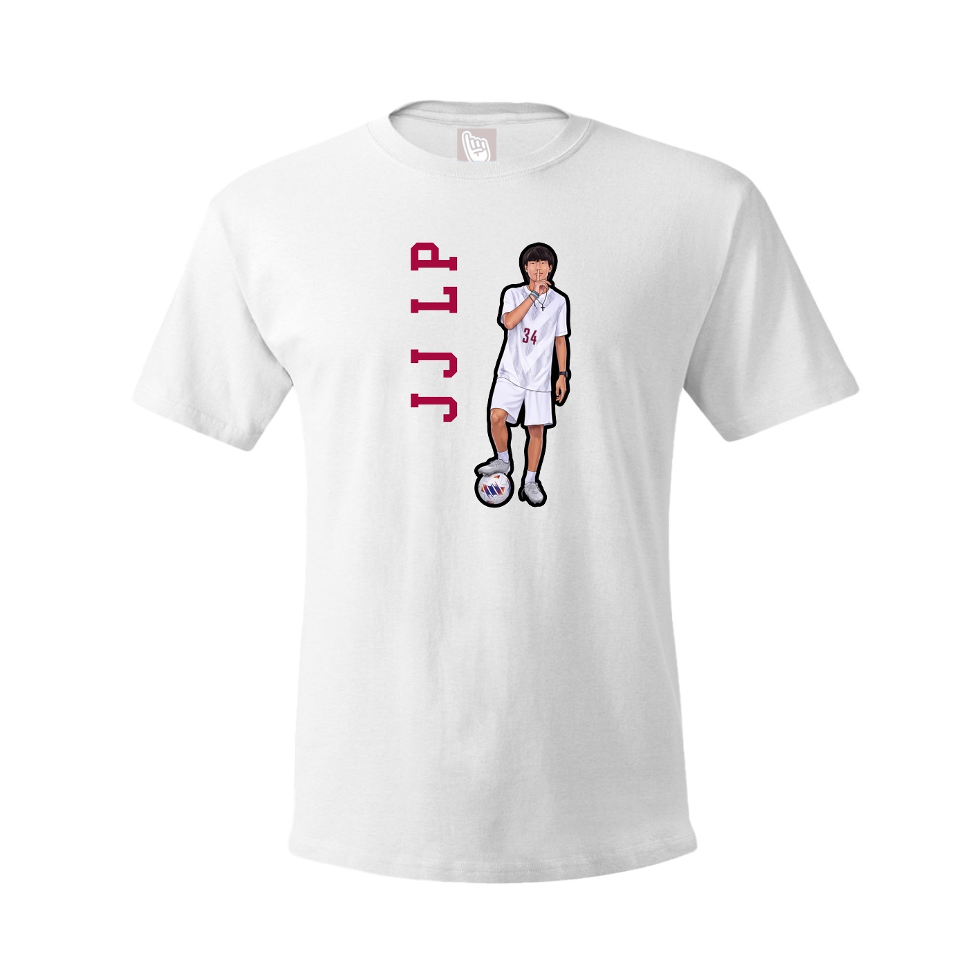 Youth Tee — Name Vertical in White