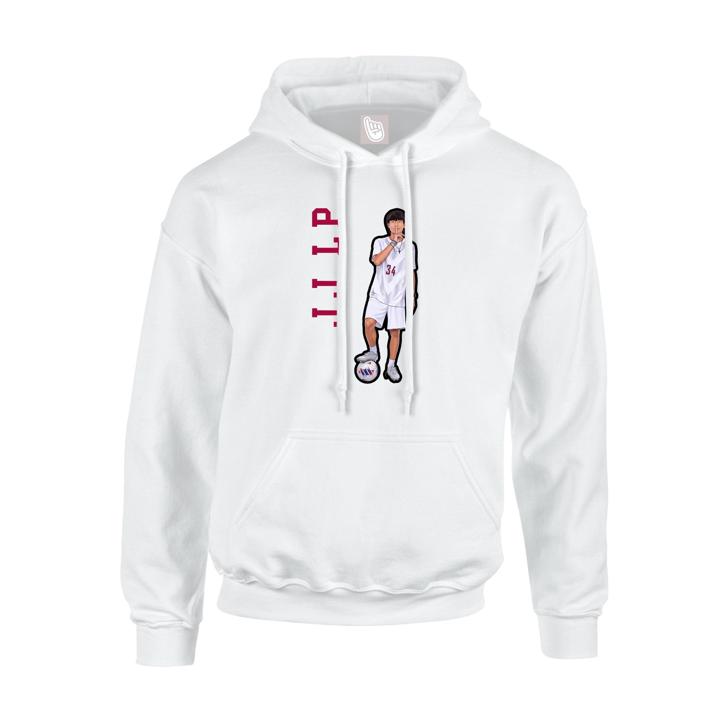 Youth Hoodie — Name Vertical in White