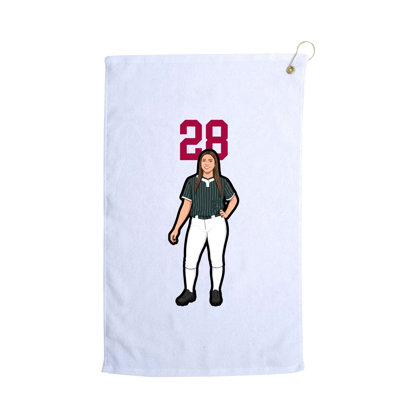 Golf Towel — Number Top in White
