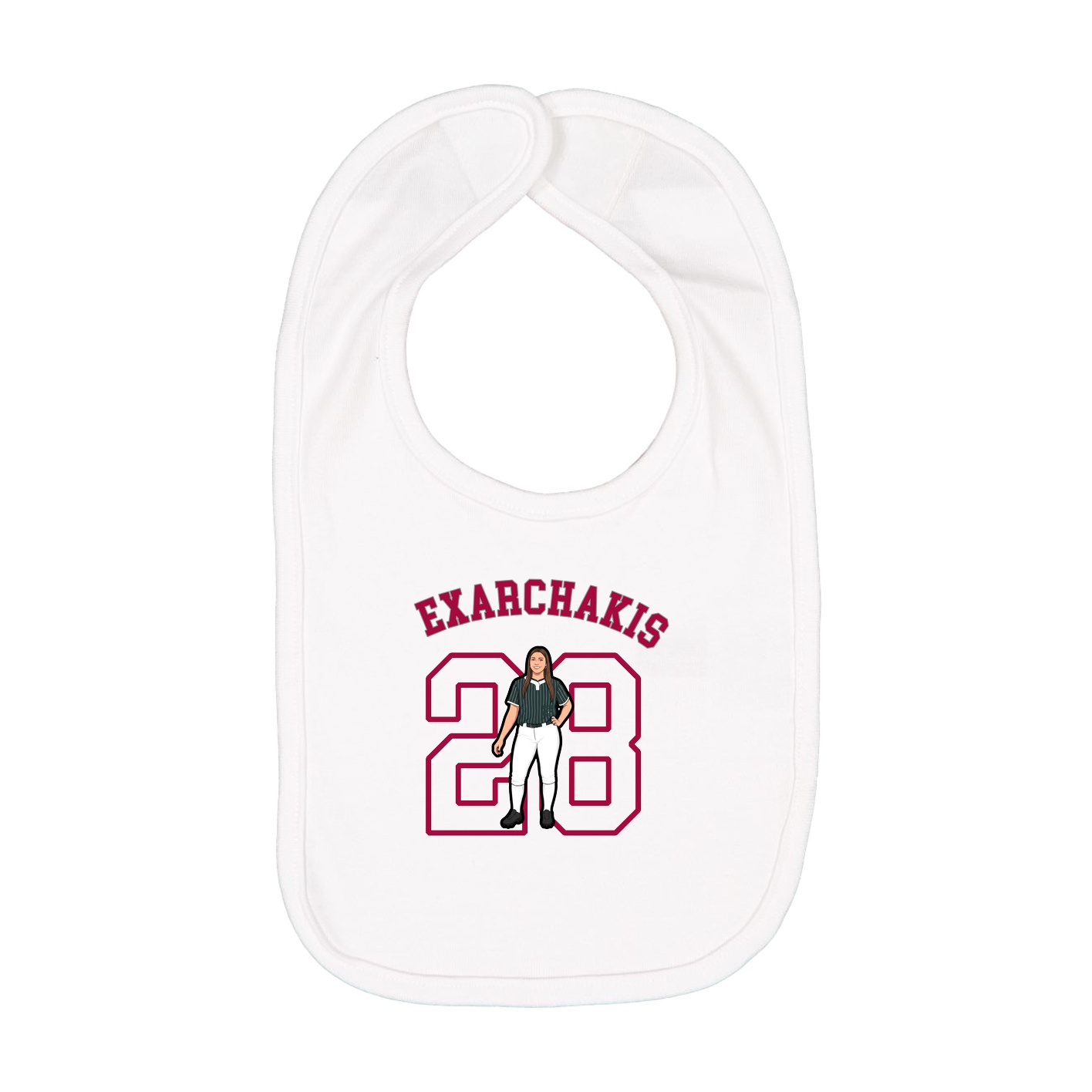 Infant Bib — Shirsey Arch in White