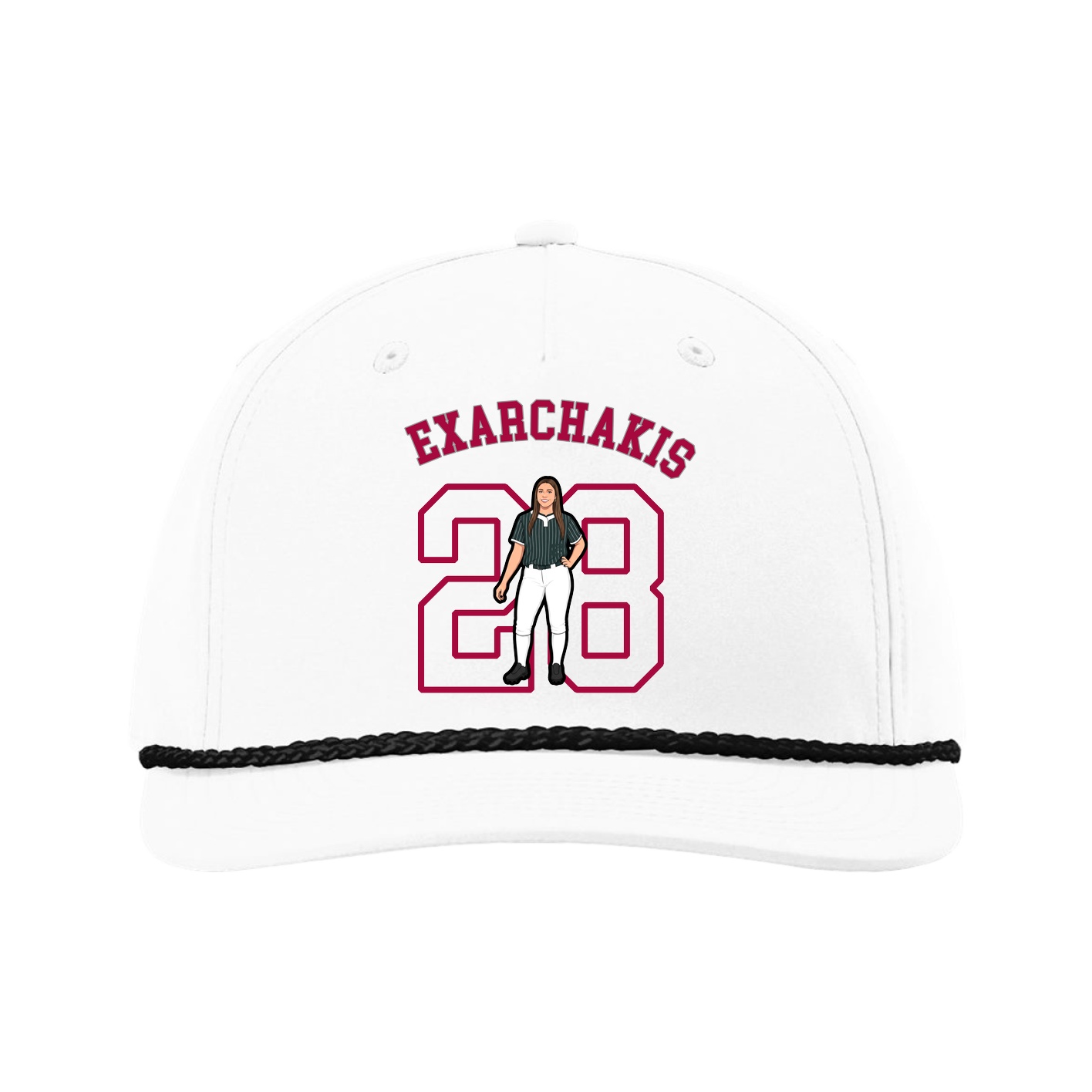 Five-Panel Classic Rope Cap — Shirsey Arch in White