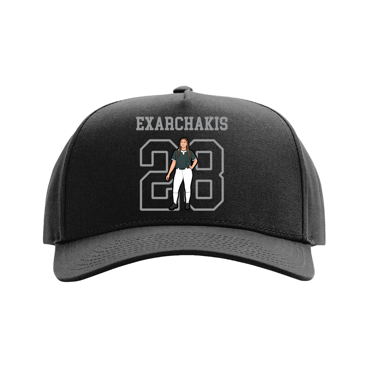 Full Fabric Five-Panel Champ Cap — Shirsey in Black