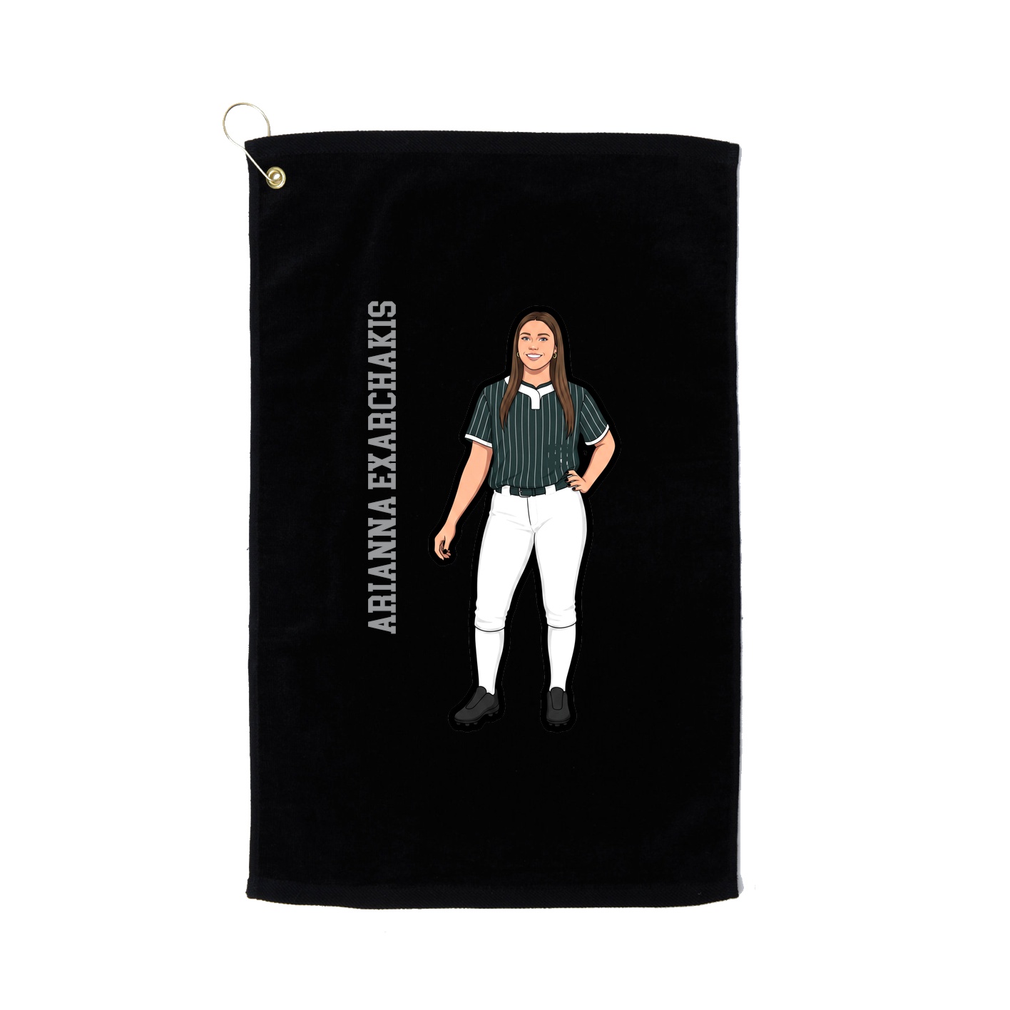 Golf Towel — Name Vertical in Black