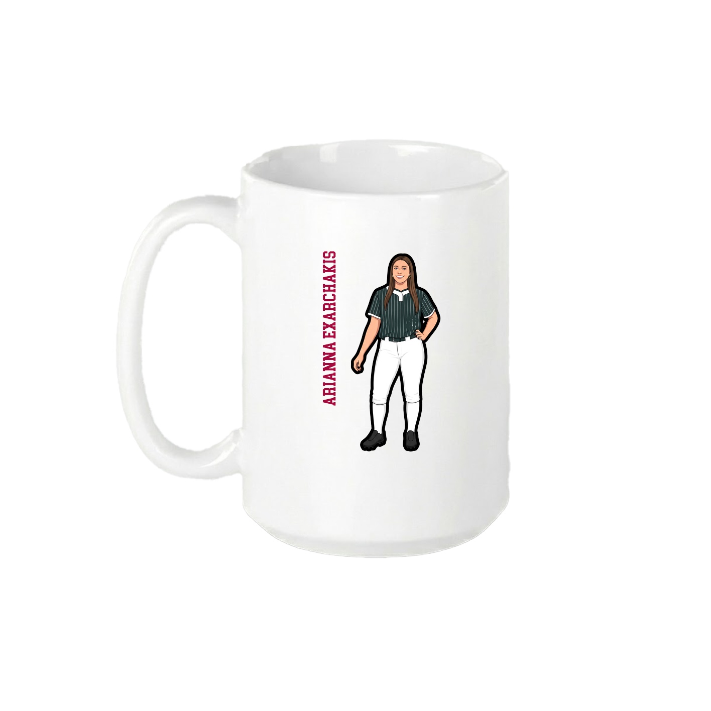 15oz Coffee Mug — Name Vertical in White