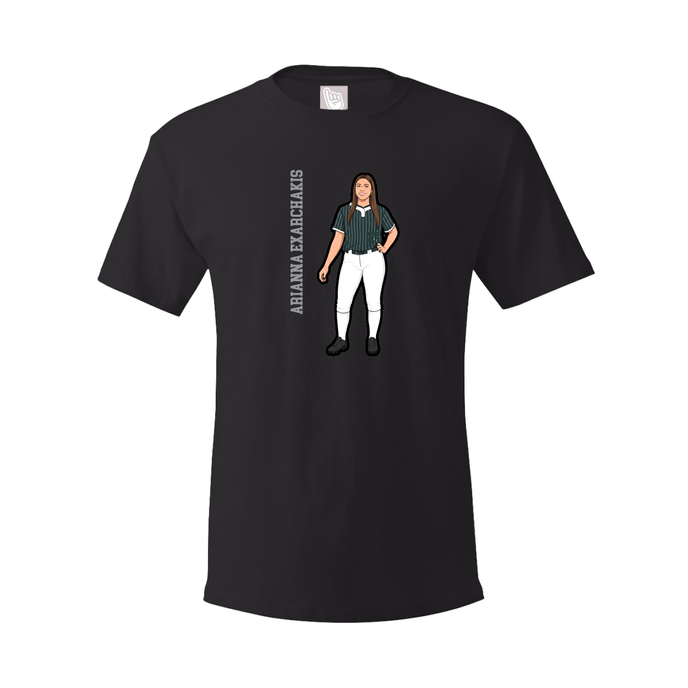 Youth Tee — Name Vertical in Black