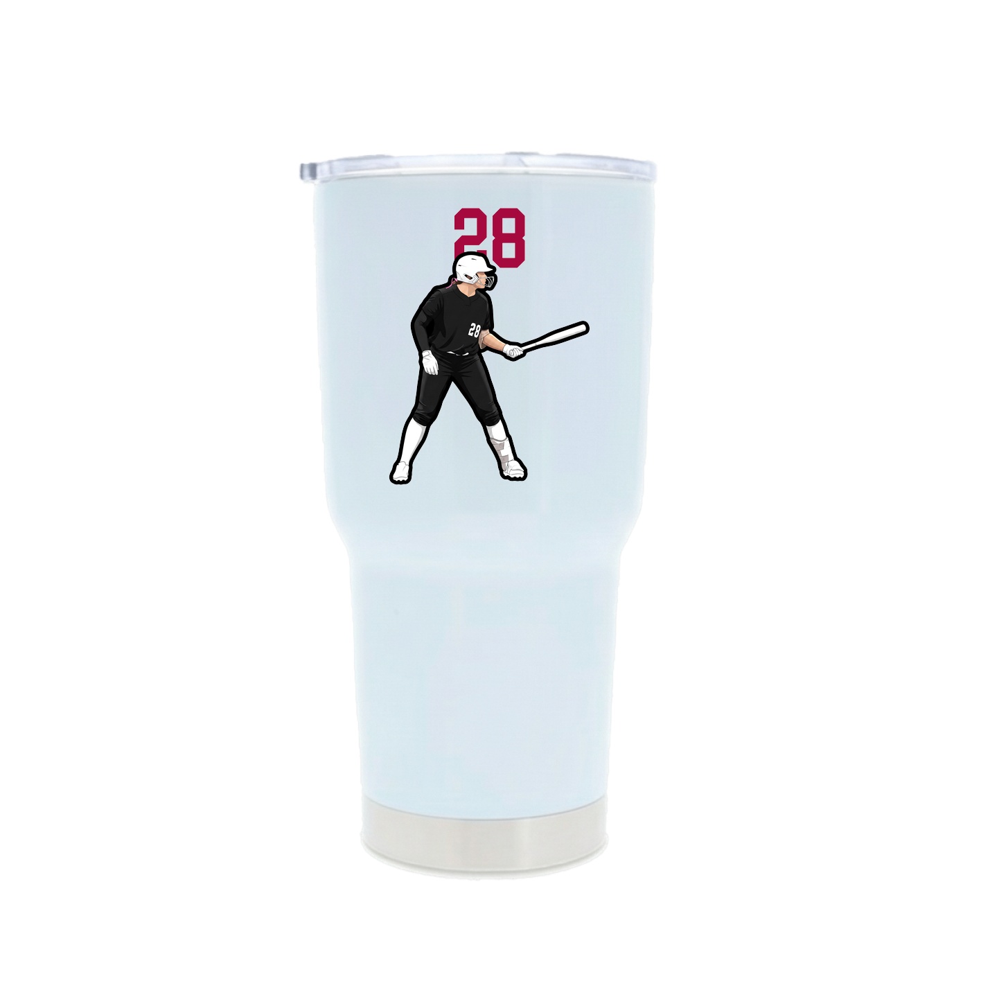 30oz Stainless Steel Tumbler — Number Top in White