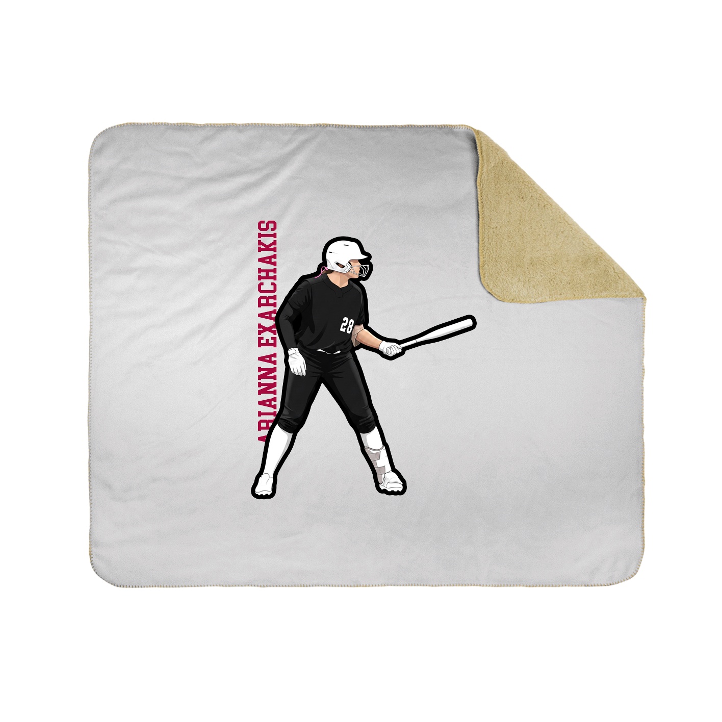 Throw Blanket — Name Vertical in White