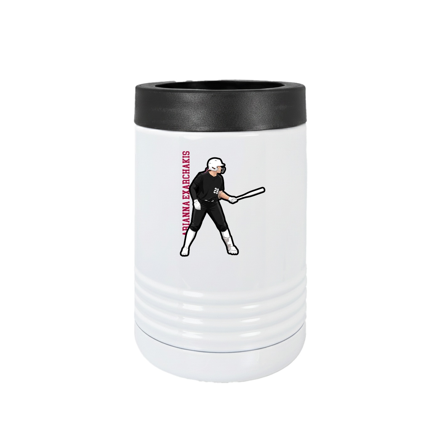 Beverage Holder — Name Vertical in White