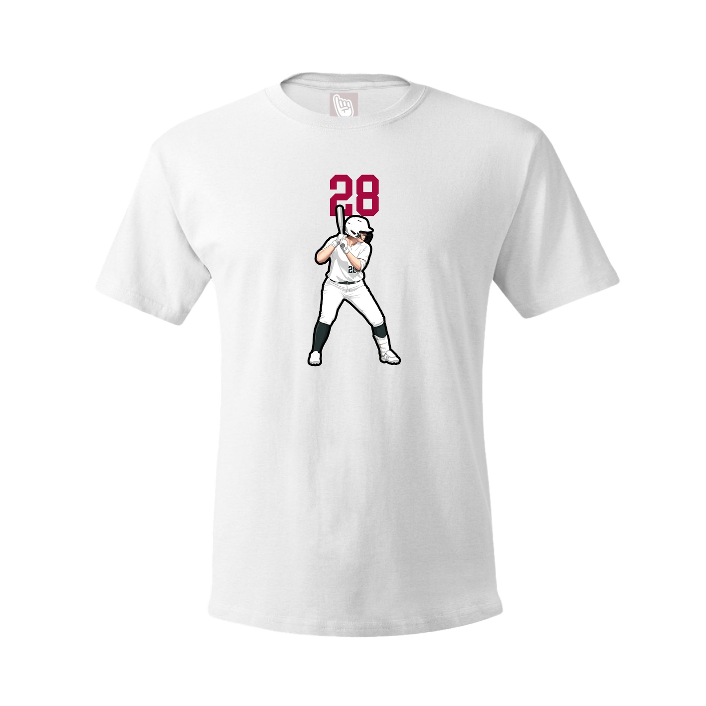 Youth Tee — Number Top in White