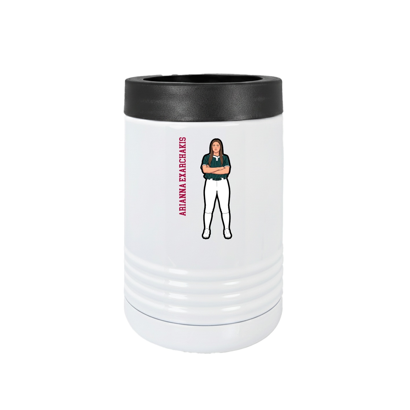 Beverage Holder — Name Vertical in White