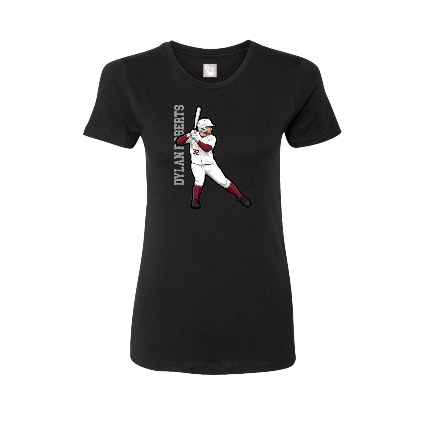 Fitted Women's Tee — Name Vertical in Black
