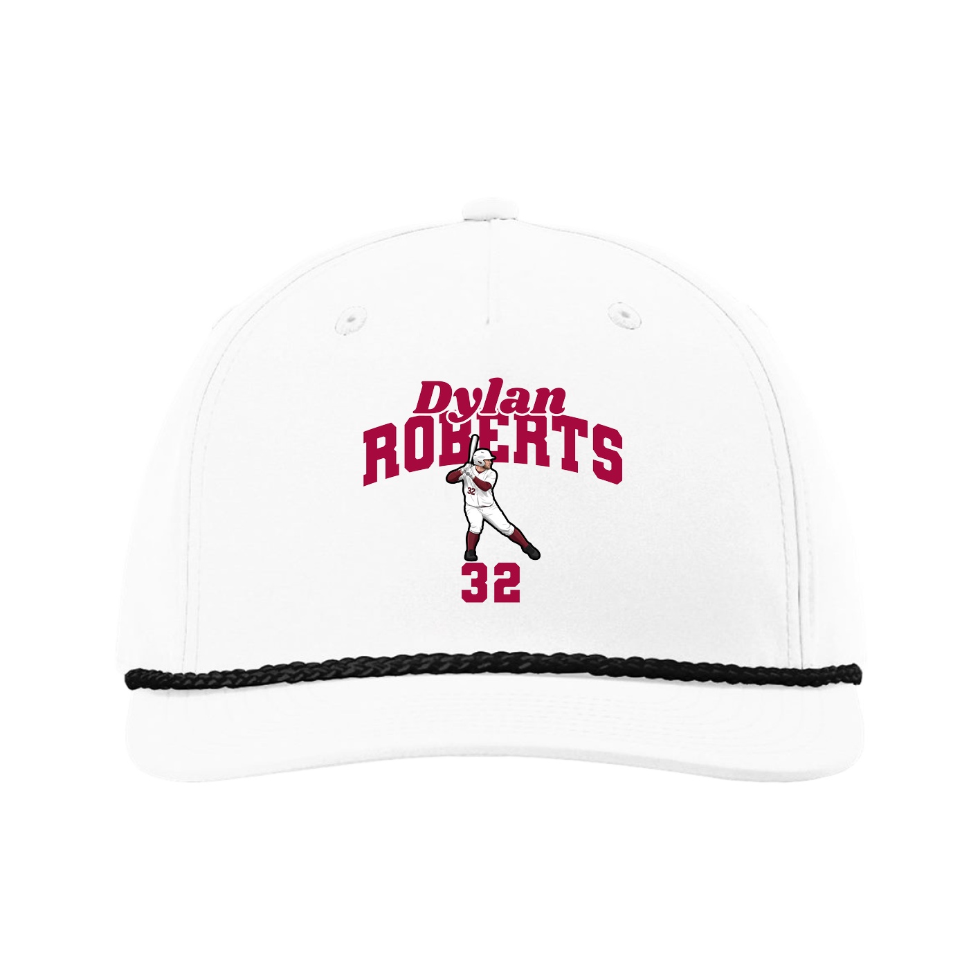 Five-Panel Classic Rope Cap — Signature Arch in White