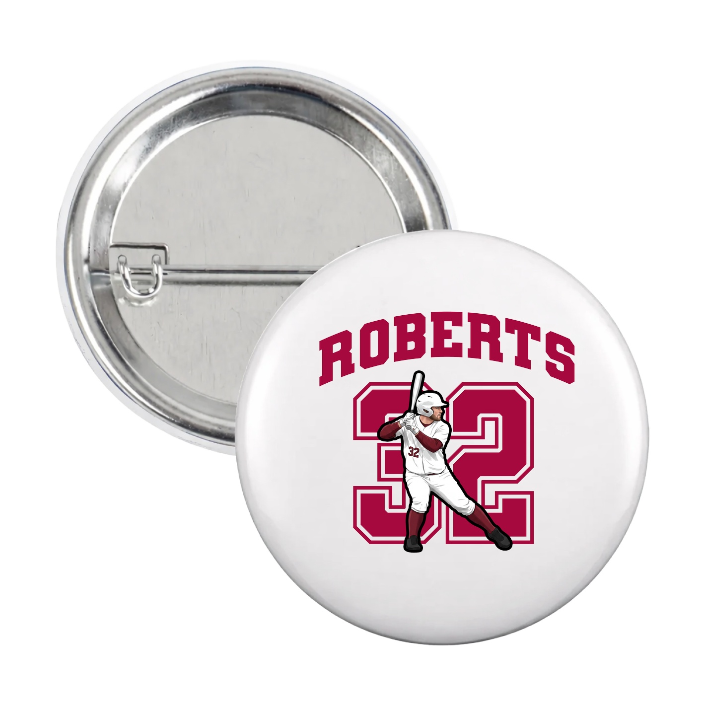 Game Day Button — Number in White