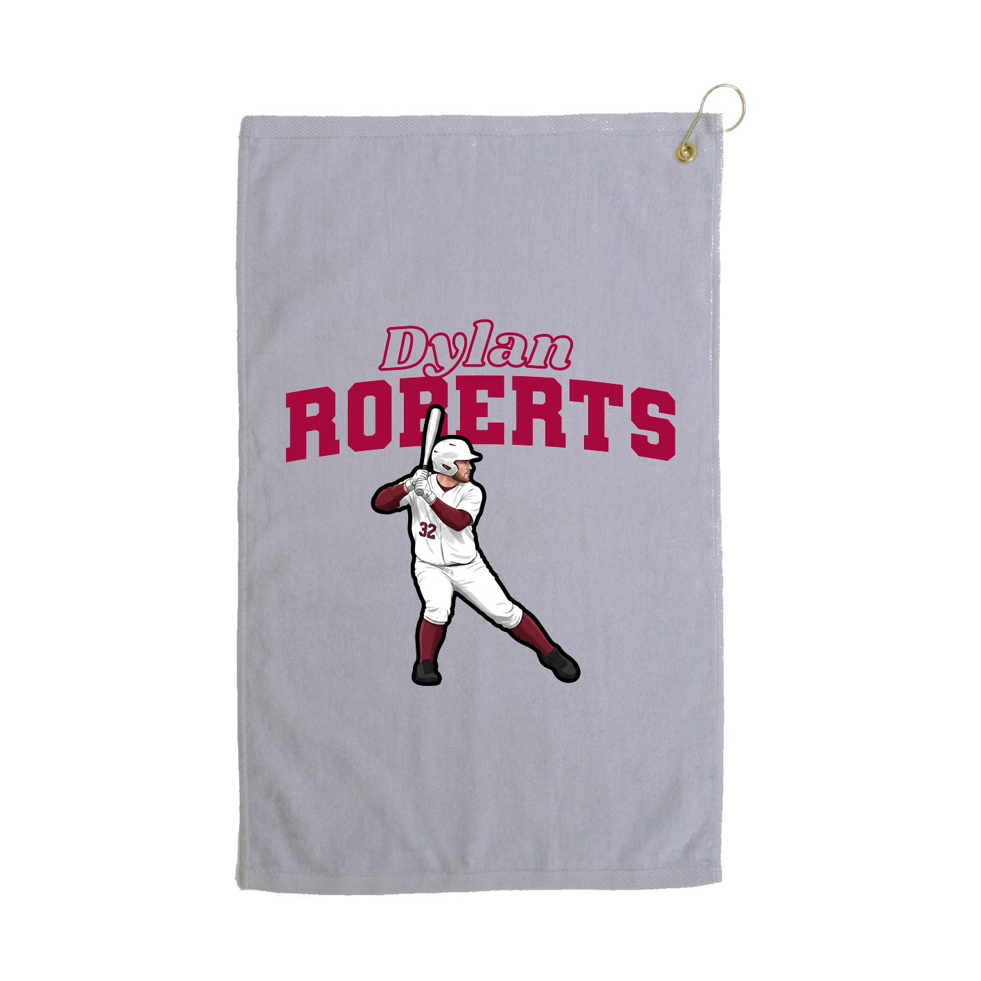 Golf Towel — Name Arch in Grey