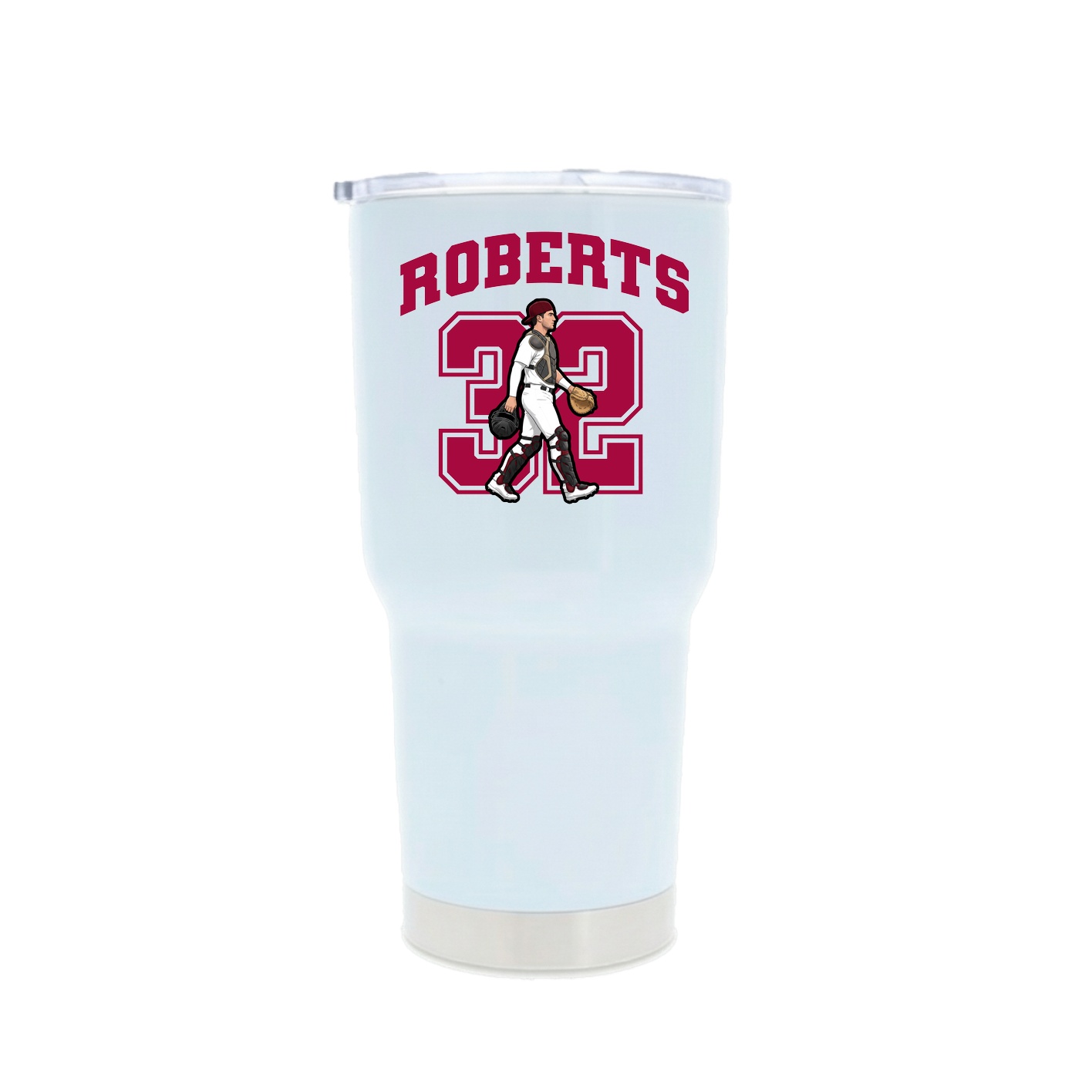 30oz Stainless Steel Tumbler — Number in White