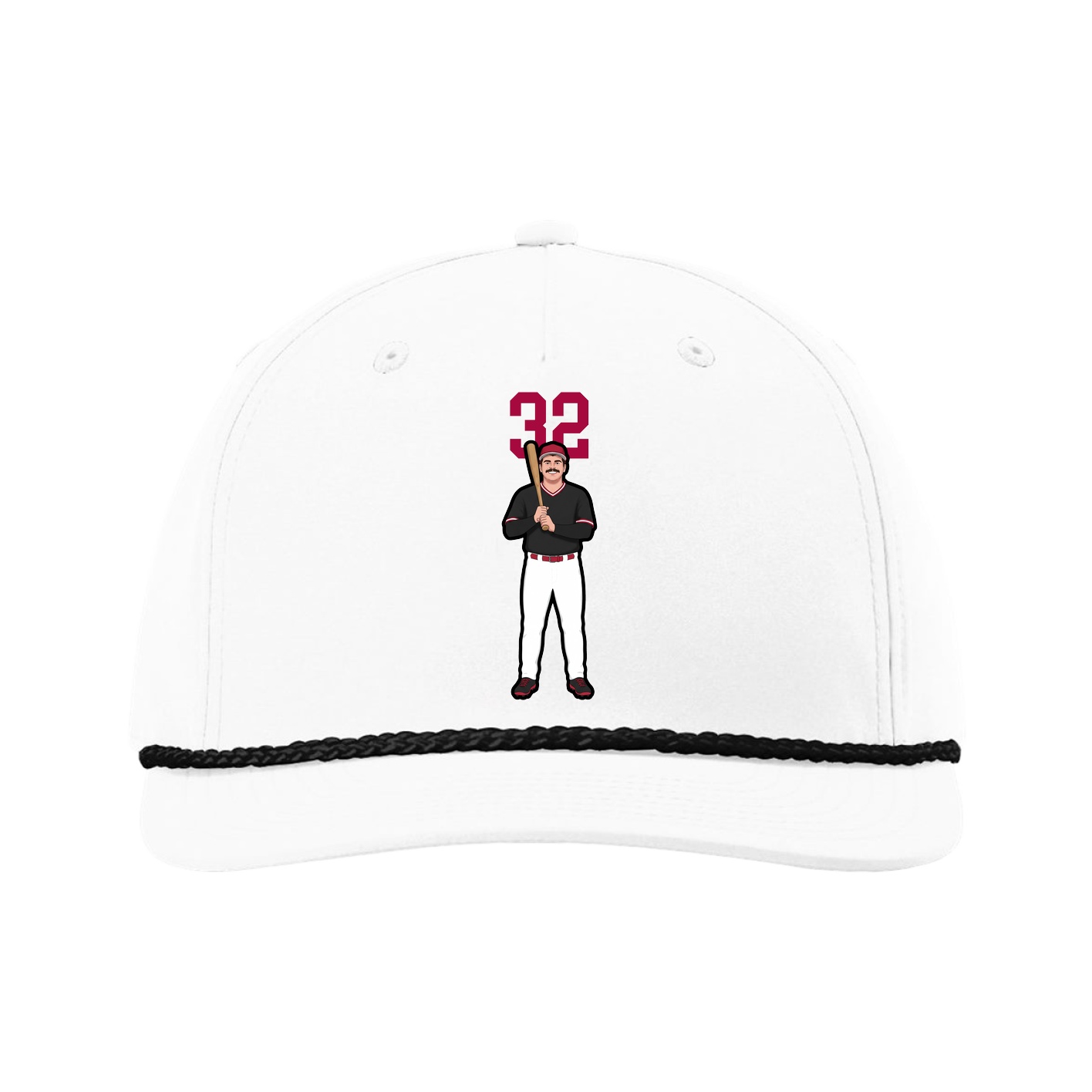 Five-Panel Classic Rope Cap — Number Top in White