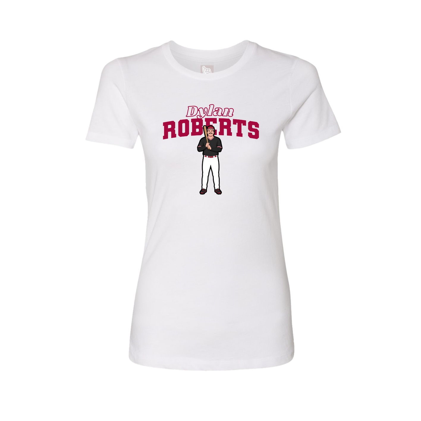 Fitted Women's Tee — Name Arch in White