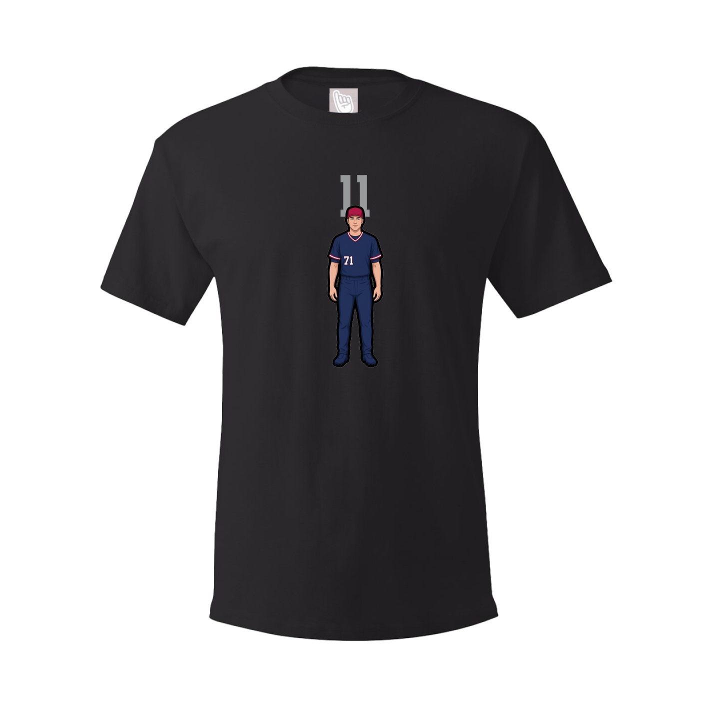 Youth Tee — Number Top in Black