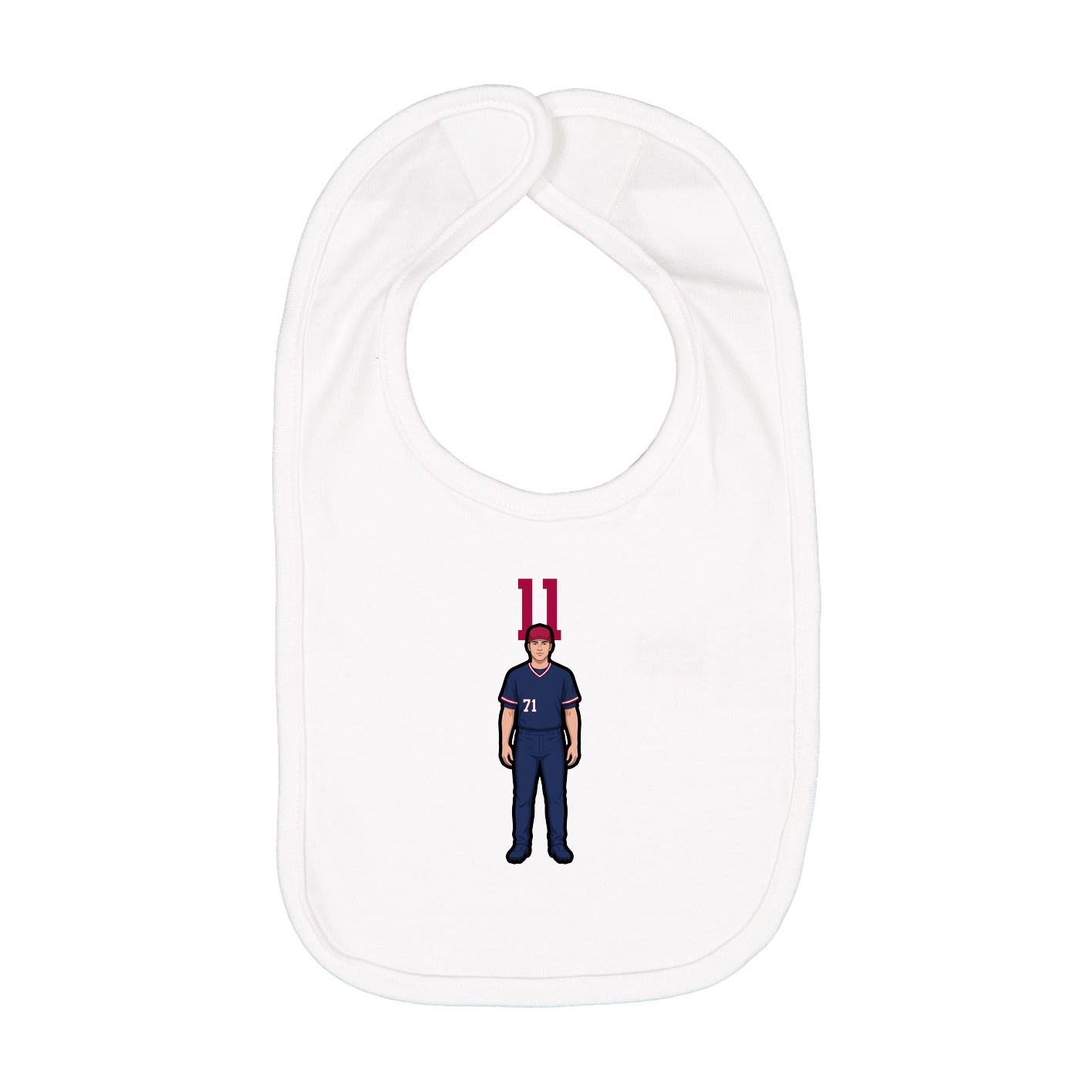 Infant Bib — Number Top in White