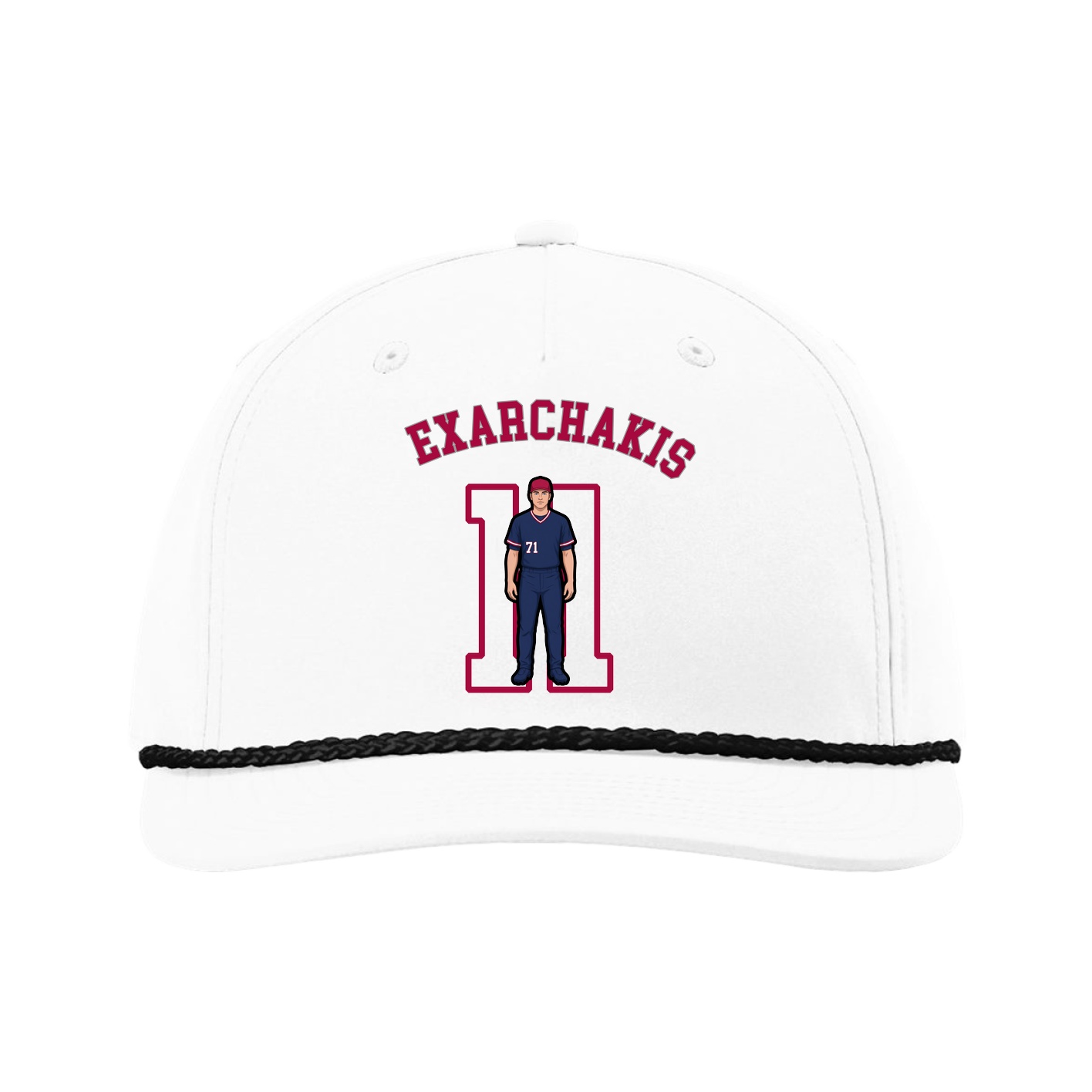 Five-Panel Classic Rope Cap — Shirsey Arch in White