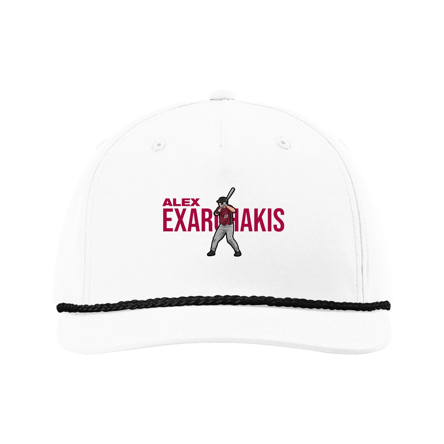 Five-Panel Classic Rope Cap — Player Name in White
