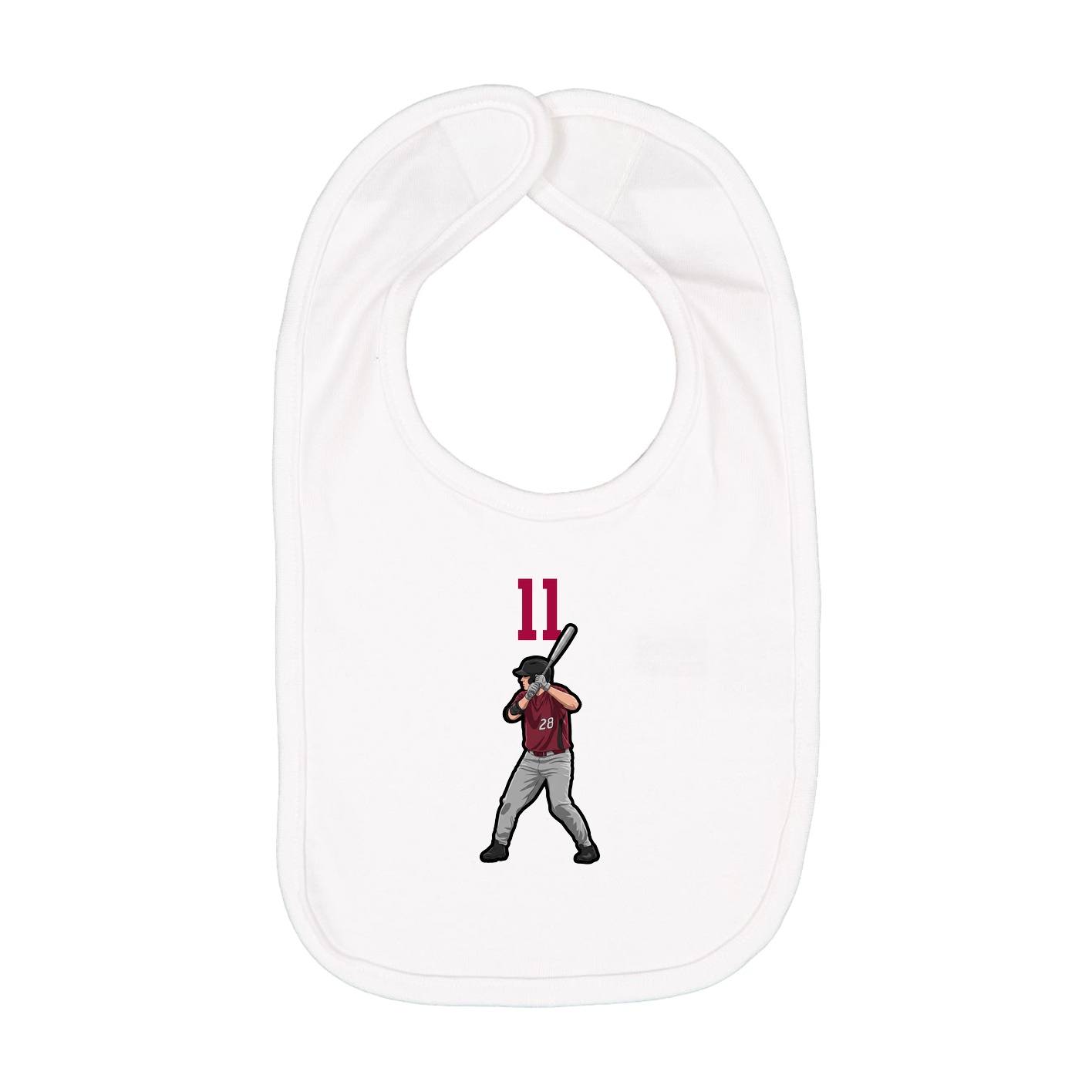 Infant Bib — Number Top in White