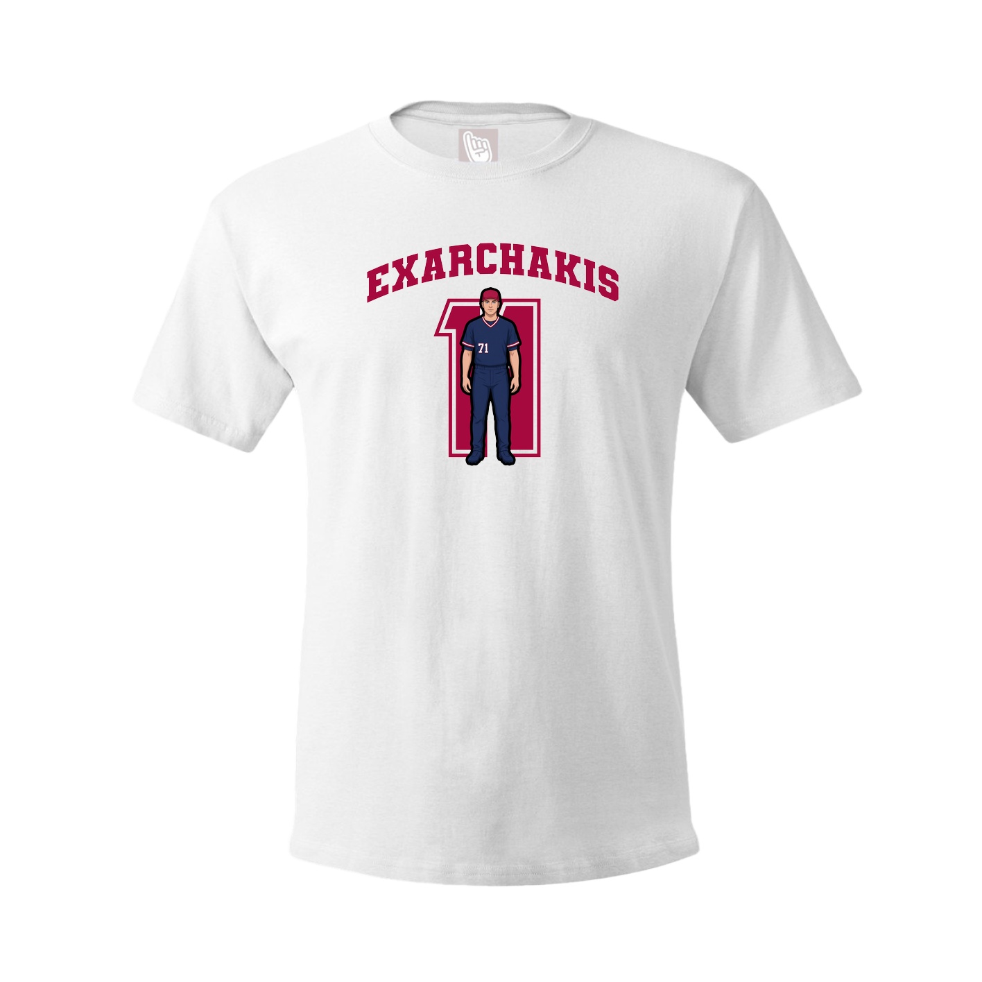 Youth Tee — Number in White