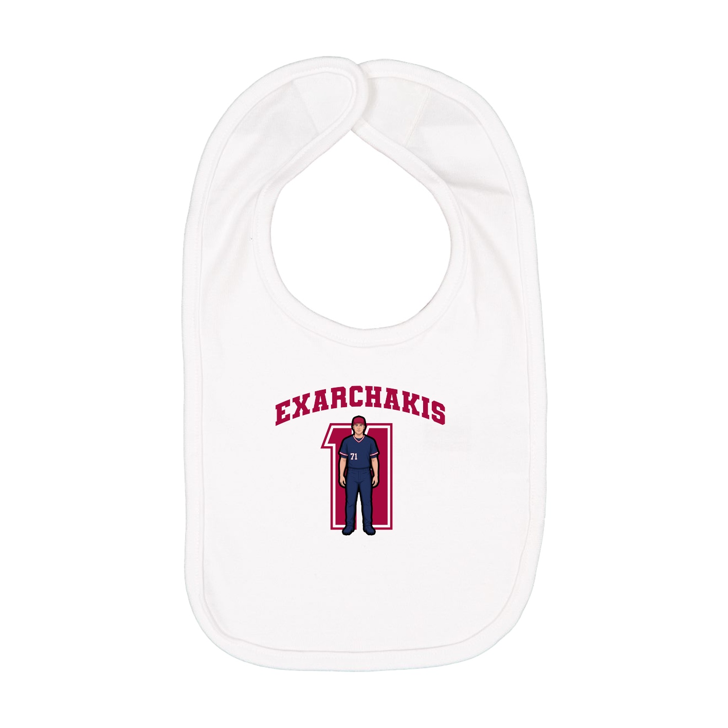 Infant Bib — Number in White