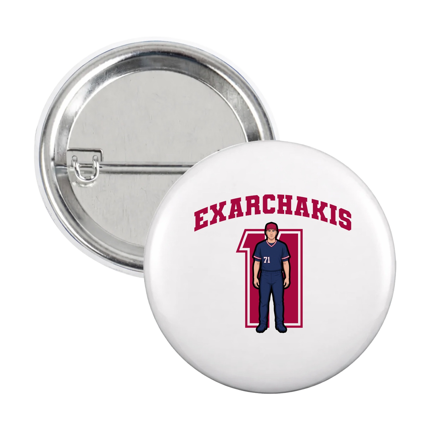 Game Day Button — Number in White